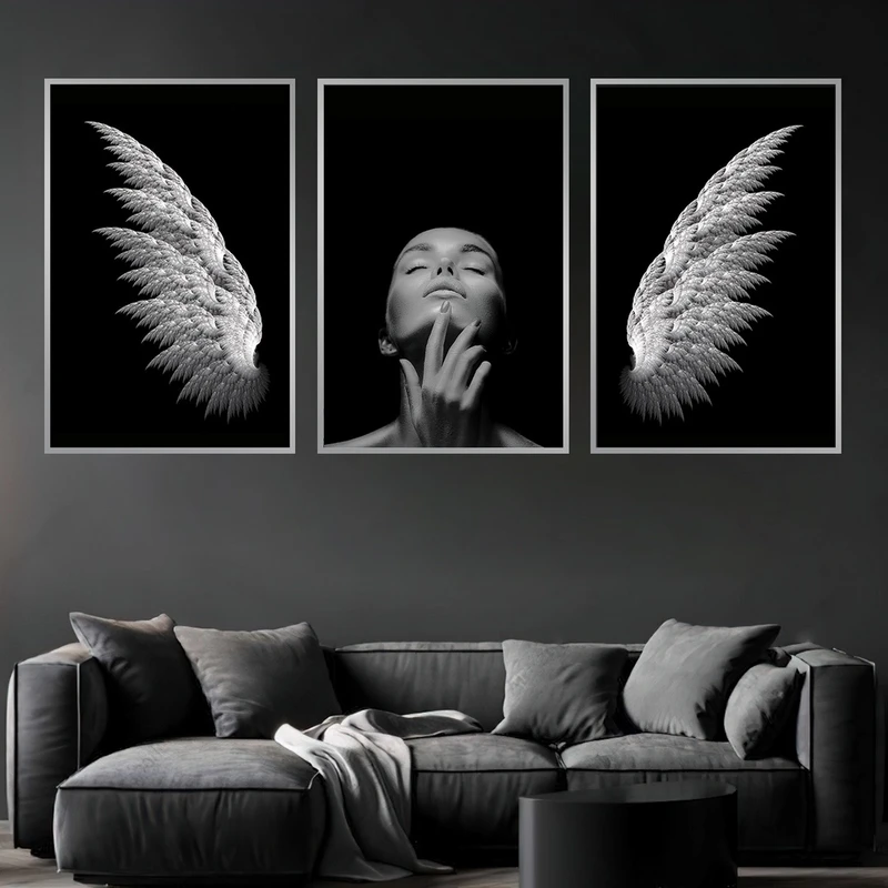 تابلو بکلیت طرح بال پرواز و فرشته مدل SI-796 مجموعه 3 عددی