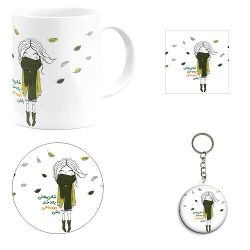 ست هدیه ماگ مدل ماه تولد مهر طرح دخترانه کد M3