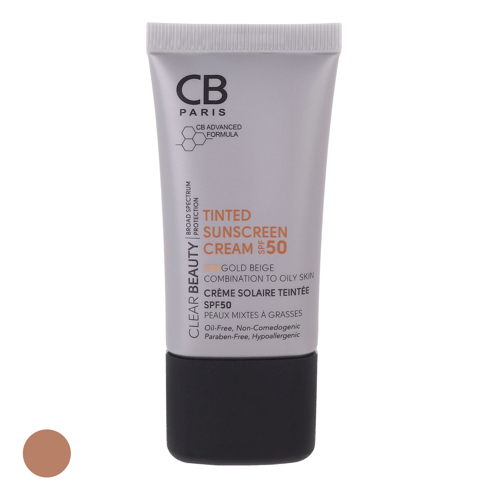 کرم ضد آفتاب رنگی سی بی پاریس SPF 50 مدل 01 ‌مناسب پوست‌های چرب حجم 40 میلی‌لیتر -  - 1