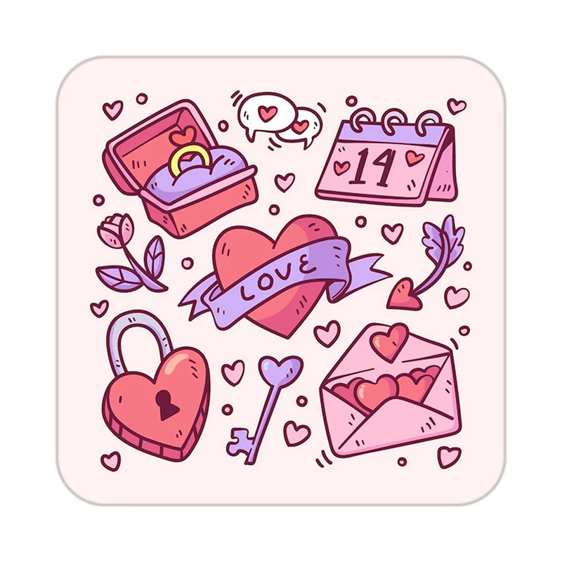 زیر لیوانی کاکتی طرح عاشقانه مدل mp37237