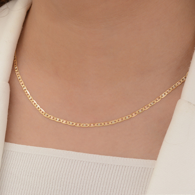 زنجیر طلا 18 عیار زنانه طلای مستجابی مدل کاملیا کد 045