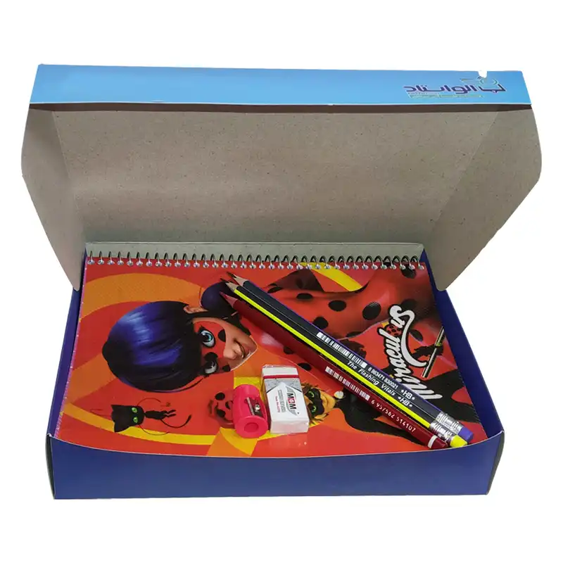 بسته لوازم التحریر الو استاد مدل میرال 9 دخترانه مجموعه 10 عددی