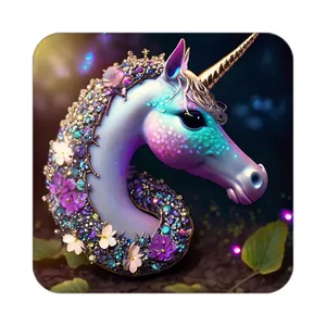 زیر لیوانی کاکتی طرح اسب تک شاخ و یونیکورن مدل mp31064