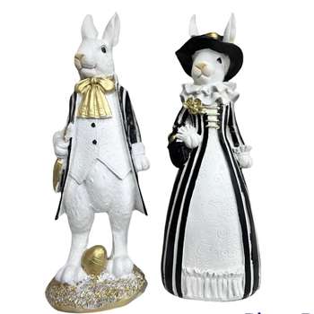 مجسمه مدل آقا و خانم خرگوش بسته 2 عددی