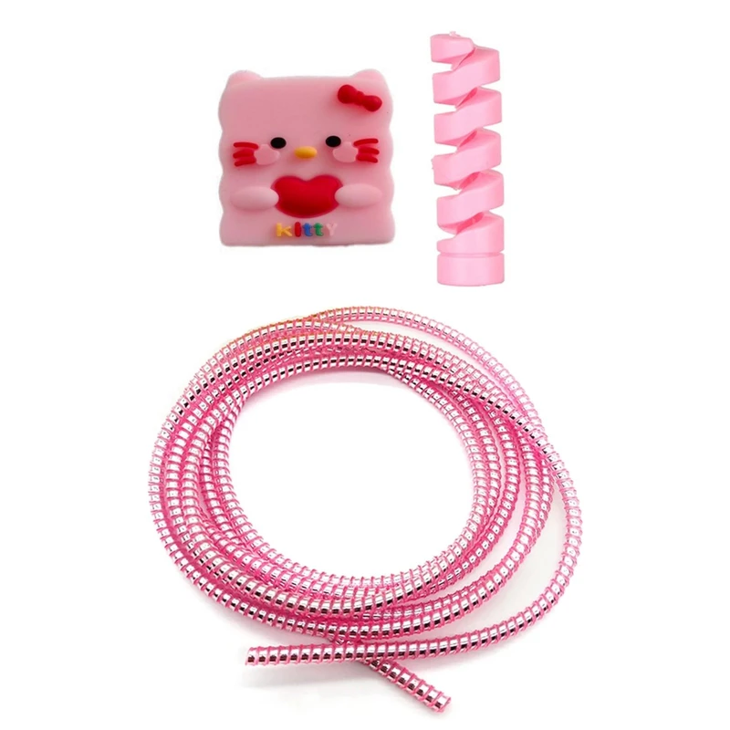 محافظ کابل شارژ و هندزفری مدل Kitty9 بسته سه عددی 