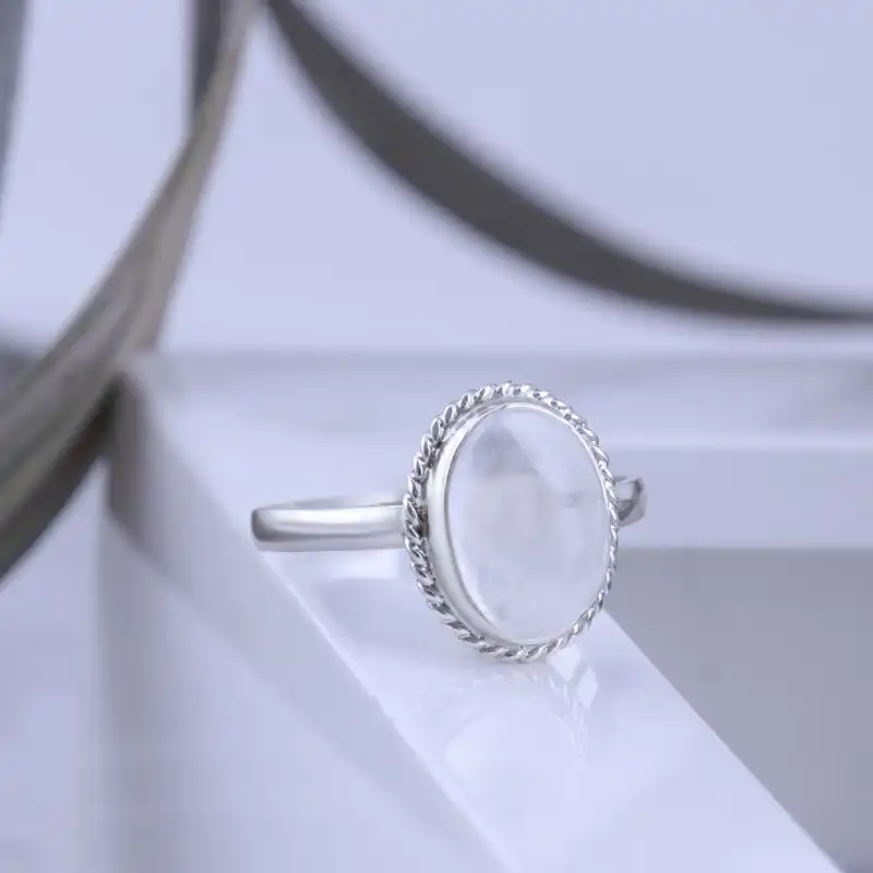 انگشتر نقره زنانه بازرگانی میلادی مدل سنگ در نجف قالب جواهری کد AW_658