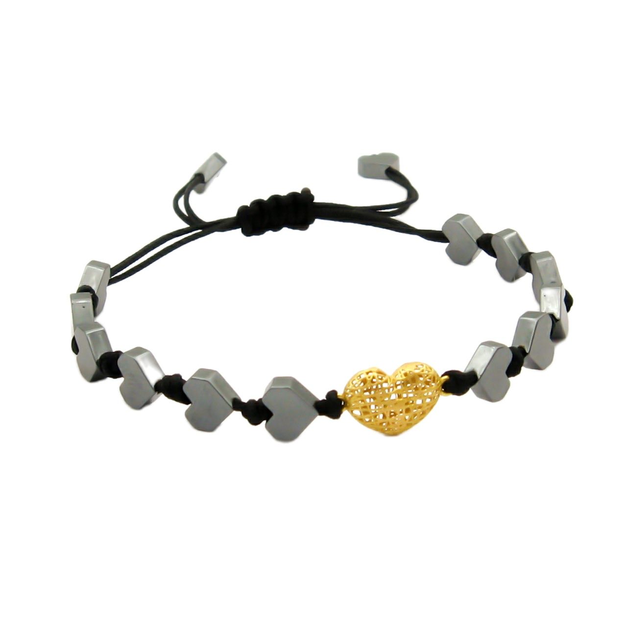 دستبند طلا 18 عیار زنانه کاپانی طرح قلب کد KB003 -  - 1