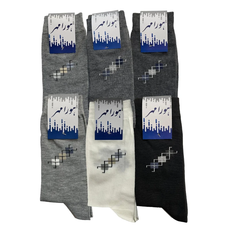 جوراب مردانه هورا مهر مدل HS-L6A مجموعه ۶ عددی