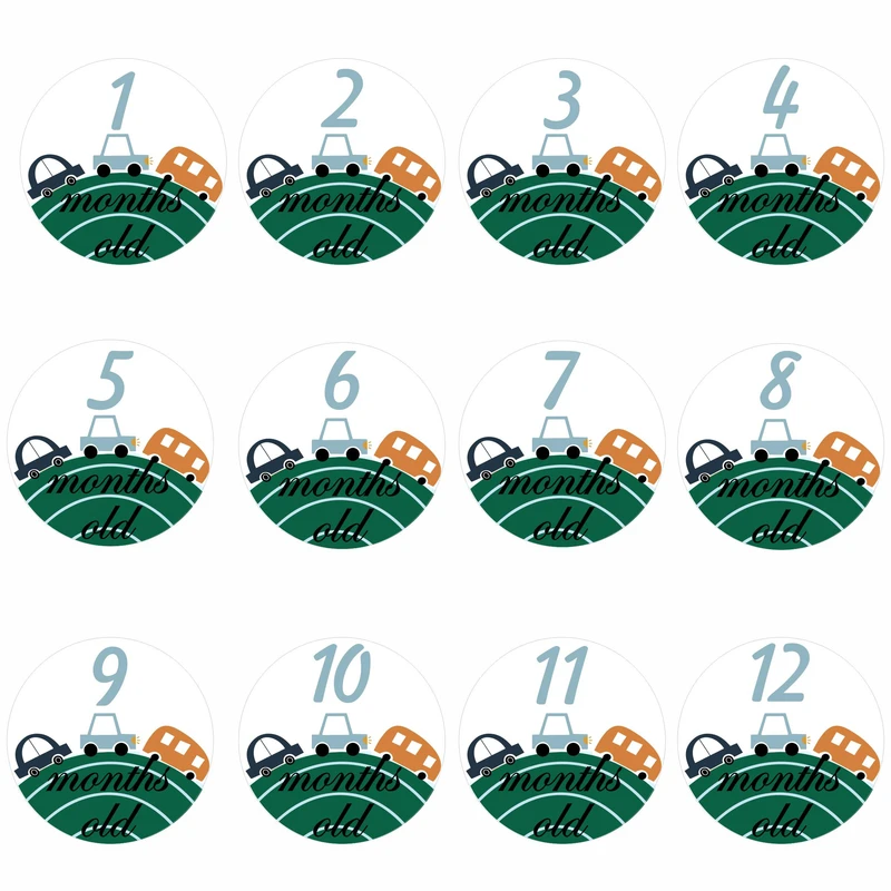 استیکر چوبی کودک مدل ماشین  مجموعه 12 عددی