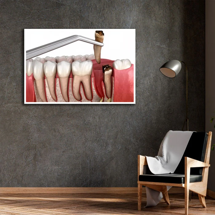 تابلو نوری بکلیت طرح دندان مدل W-D2181 فریم سفید