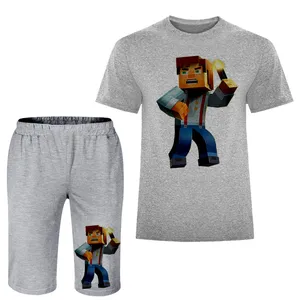 ست تی شرت و شلوارک مردانه مدل ماینکرفت A177