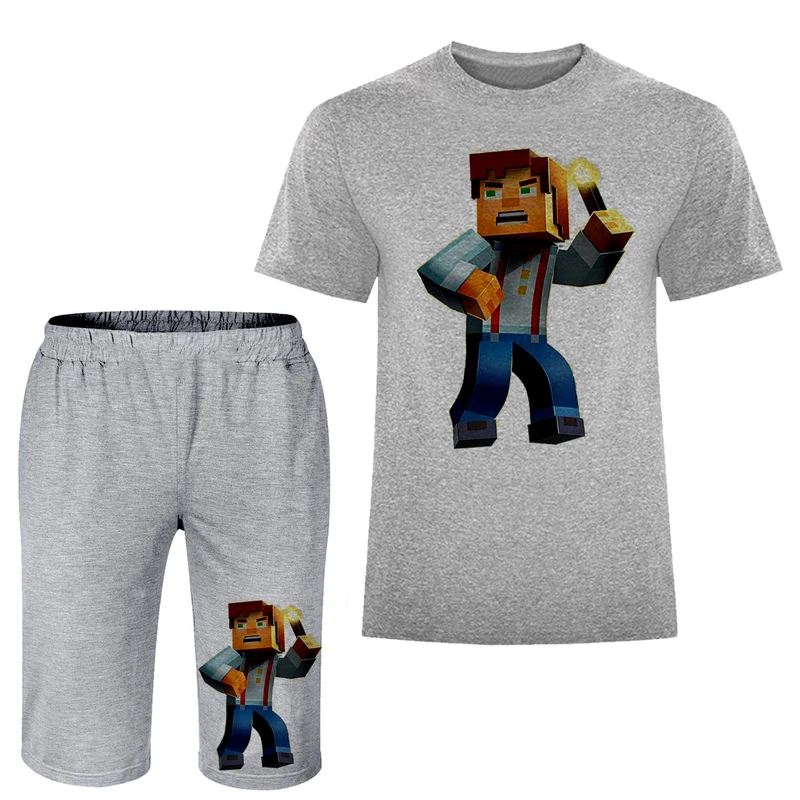 ست تی شرت و شلوارک مردانه مدل ماینکرفت A177