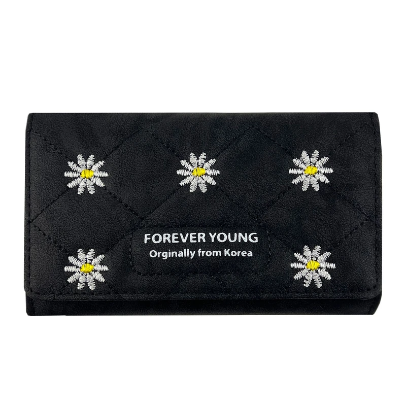 کیف پول زنانه مدل گلدوزی بابونه کد KZD-083