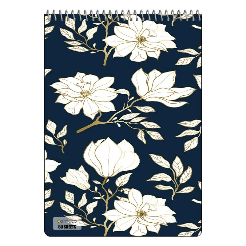 دفتر نقاشی 50 برگ سیمی کارنیکا طرح پترن گل دار Floral Pattern کد 23065