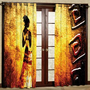  پرده مدل دختر طرح دار مخمل پانچی کد 1365 سایز 140x280 سانتی متر