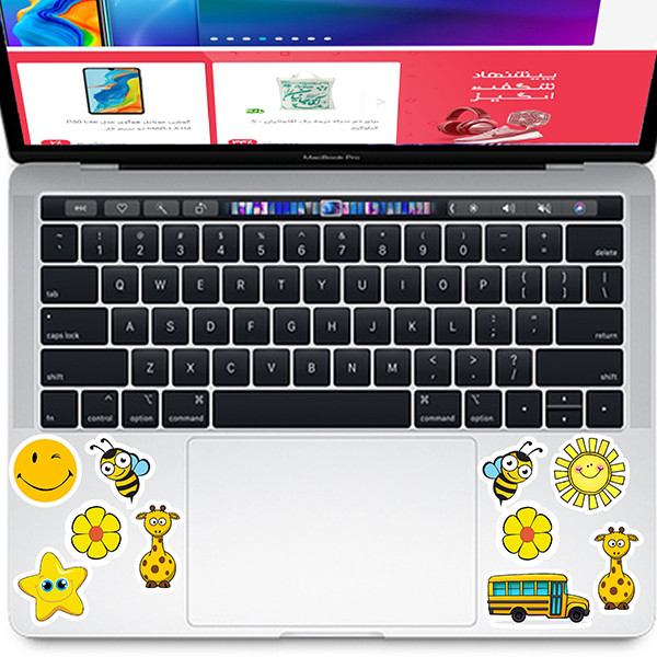استیکر لپ تاپ راتیانا مدل yellow 01 مجموعه  10 عددی