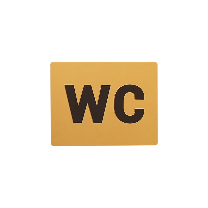 برچسب راهنما طرح مستطیل مدل wc طلایی