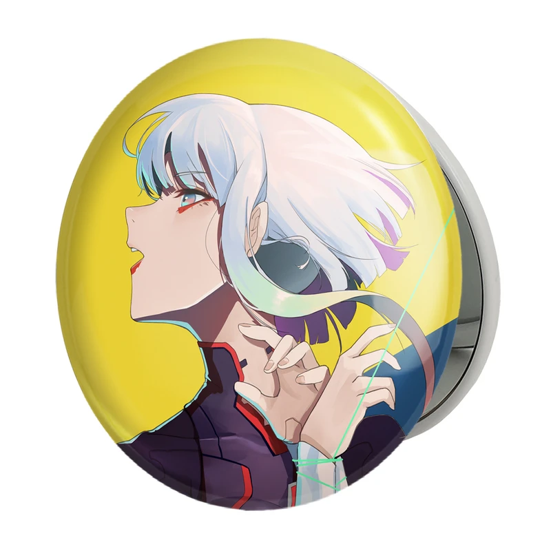 آینه جیبی خندالو طرح لوسی انیمه سایبر بانک Cyberpunk مدل تاشو کد 22438 