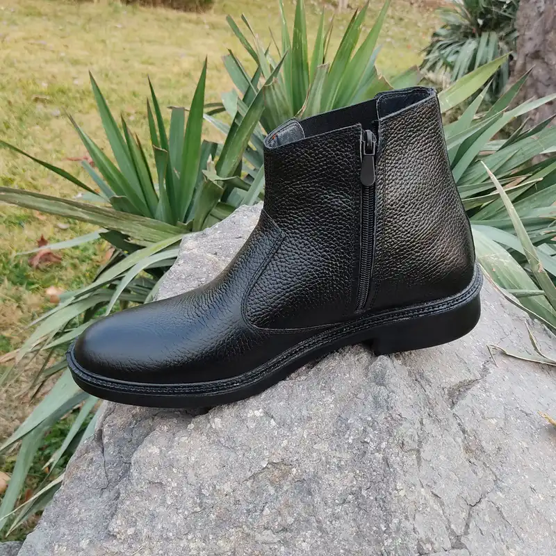 نیم بوت مردانه چرم تبریز مدل پاریس رنگ مشکی