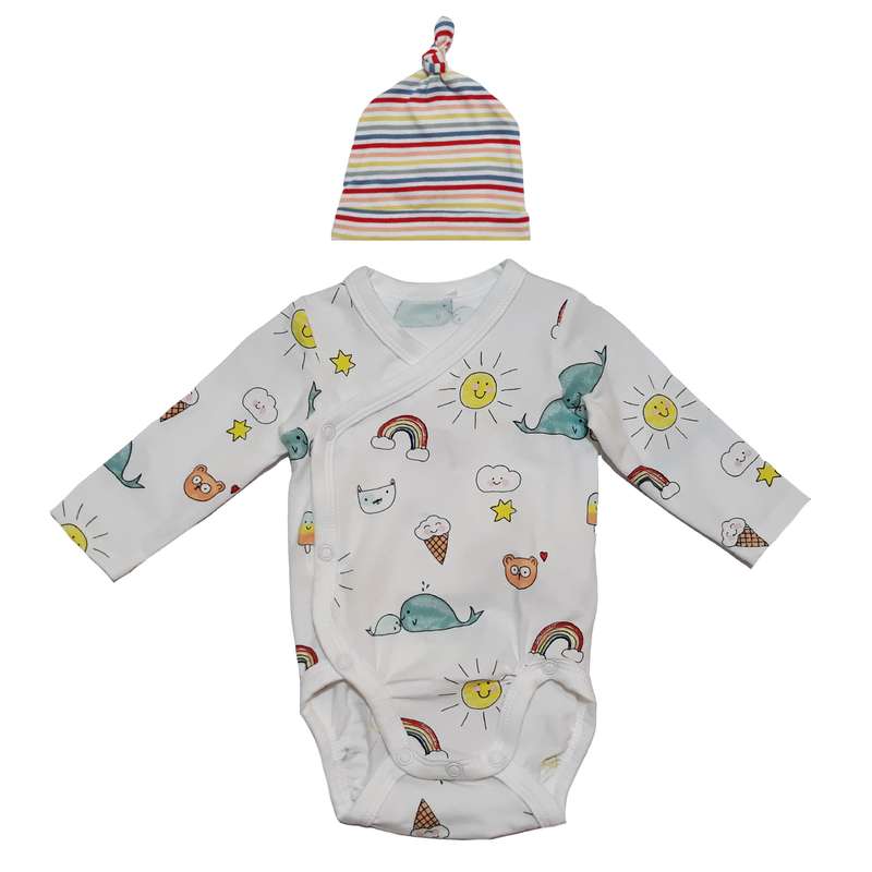 ست بادی و کلاه نوزادی اچ اند ام مدل 05