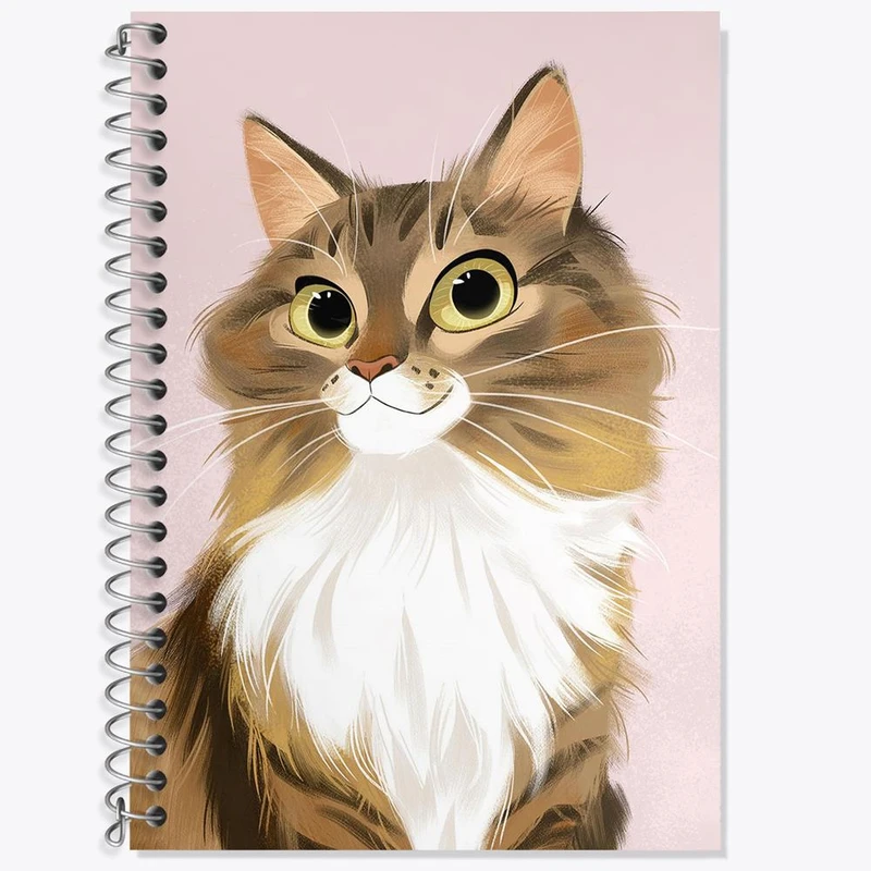 دفتر زبان 50 برگ خندالو مدل دو خط طرح گربه کد 28234