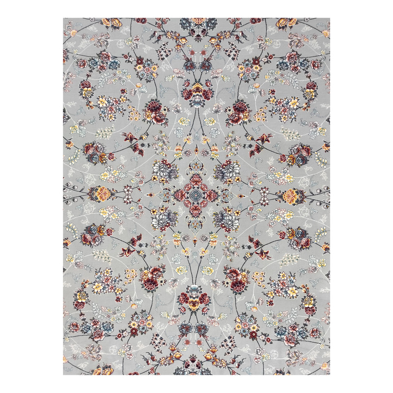 فرش ماشینی مشهد کد 722111 زمینه طوسی