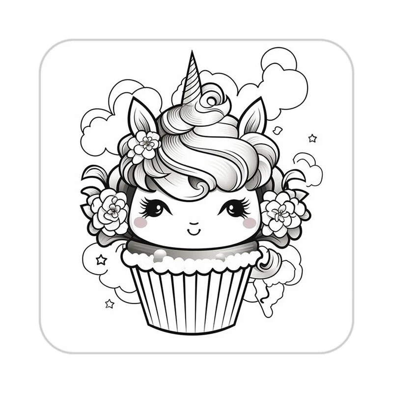 زیر لیوانی کاکتی طرح اسب تک شاخ و یونیکورن مدل mp29490