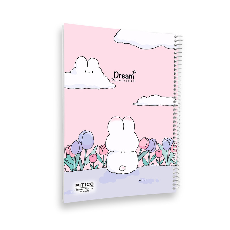 دفتر مشق 40 برگ پیتیکو مدل خرگوش و گل
