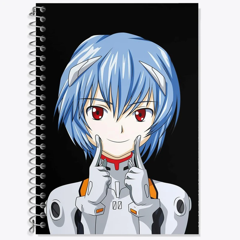 دفتر زبان 50 برگ خندالو مدل سه خط طرح ری آیانامی انیمه اونگلیون کد 13808