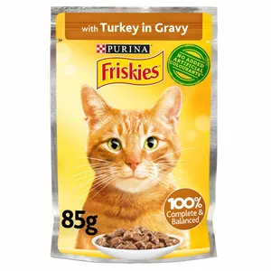 غذای پوچ گربه فریس کیز مدل turkey in gravy وزن 85 گرم 