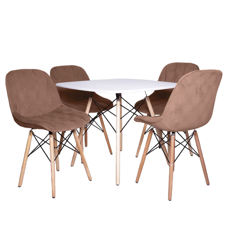 میز و صندلی ناهارخوری چهار نفره مدل مایا لمسه کد MF008