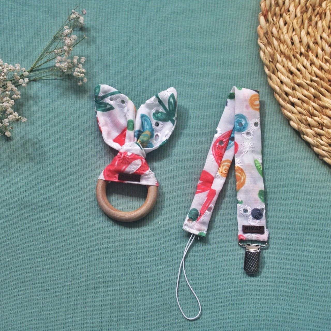 ست هدبند ریماز مدل بهار کد m2402 به همراه بند پستانک و دندانگیر - - 4