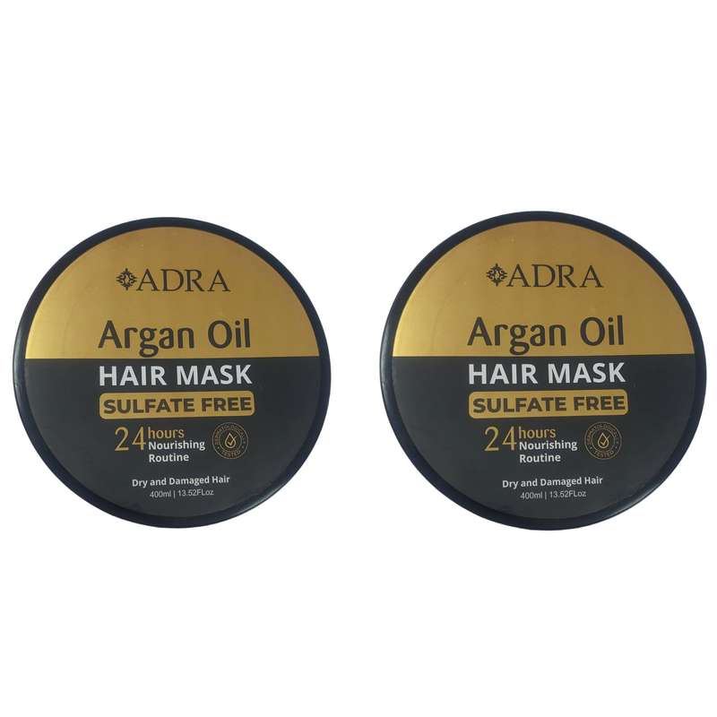 ماسک مو آدرا مدل آرگان حجم 400 میلی لیتر مجموعه دو عددی ماسک مو آدرا مدل آرگان حجم 400 میلی لیتر مجموعه دو عددی