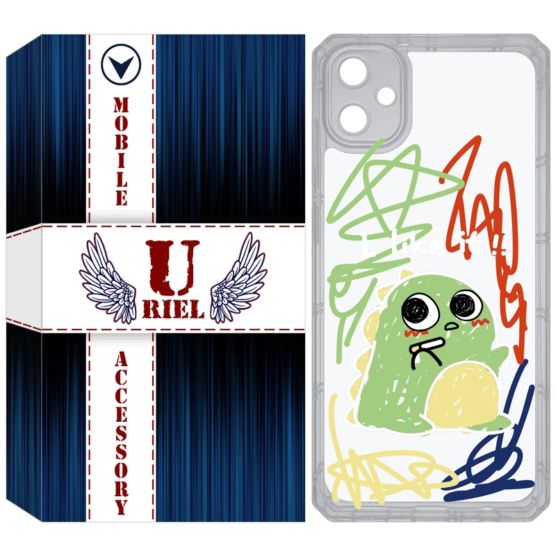 کاور یوریل قاب مدل Clear کد 21 طرح دایناسور نقاش مناسب برای گوشی موبایل سامسونگ Galaxy A05