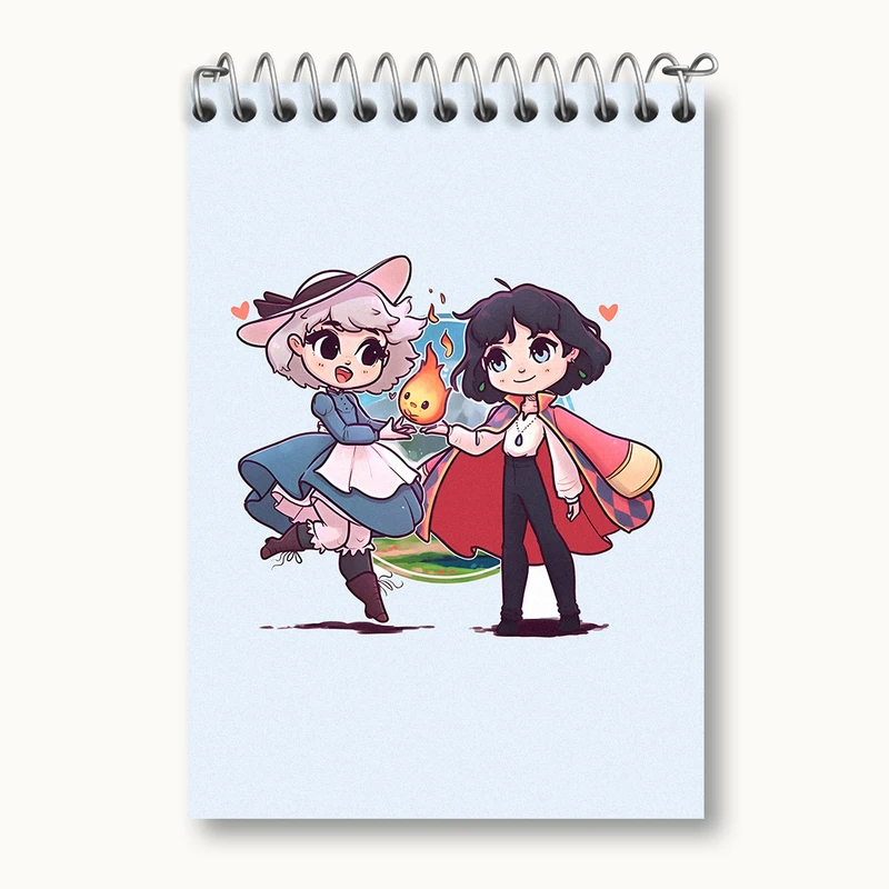 دفتر یادداشت 50 برگ خندالو طرح انیمه قلعه متحرک هاول کد N5743