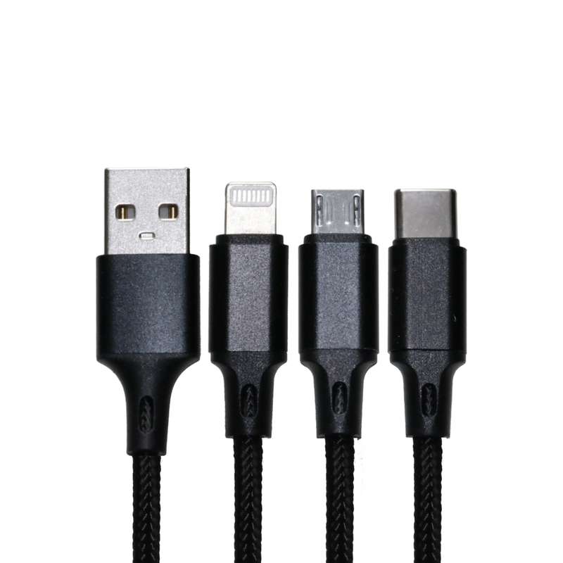 کابل تبدیل USB به USB-C/MicroUSB/لایتنینگ مدل VGD06001 طول 1.2 متر