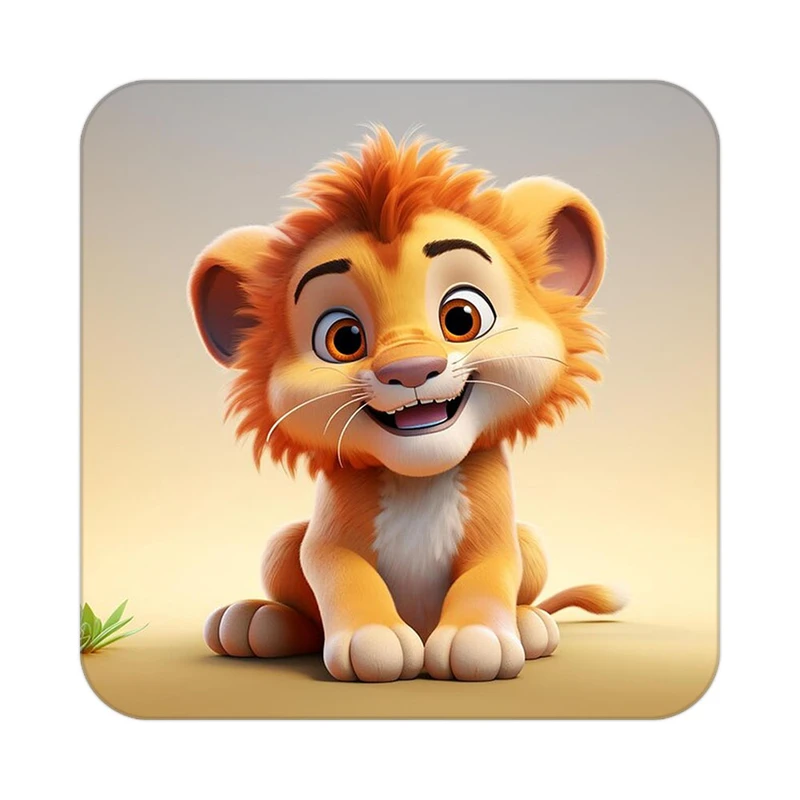 زیر لیوانی کاکتی طرح شیر مدل mp22895