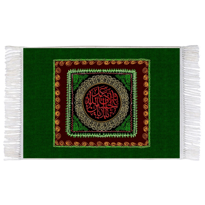 فرش ماشینی دیوارکوب اطلس آبی طرح یا ابا عبدالله حسین مدل T2720