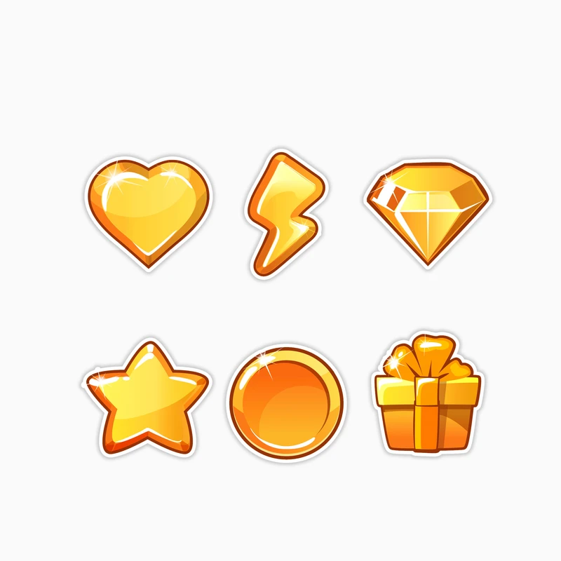 استیکر لپ تاپ و موبایل بووم طرح طلا مدل Icon کد MA40 مجموعه 6 عددی