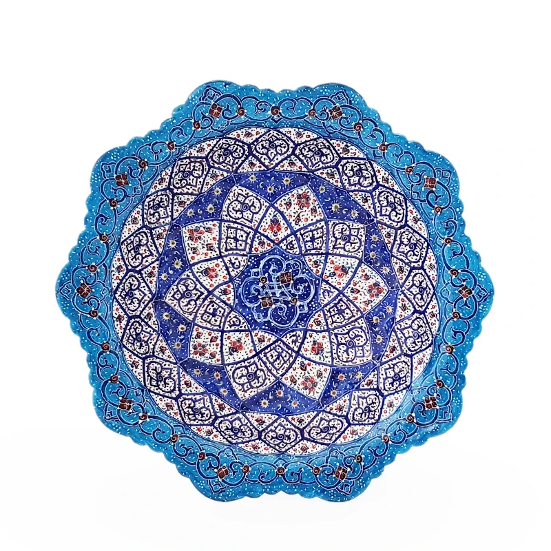 کاسه میناکاری مسی بازار مینا مدل برجسته کد bzm903001