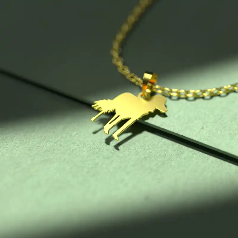 گردنبند طلا 18 عیار زنانه مدوپد مدل سگ کد J3-1-1025