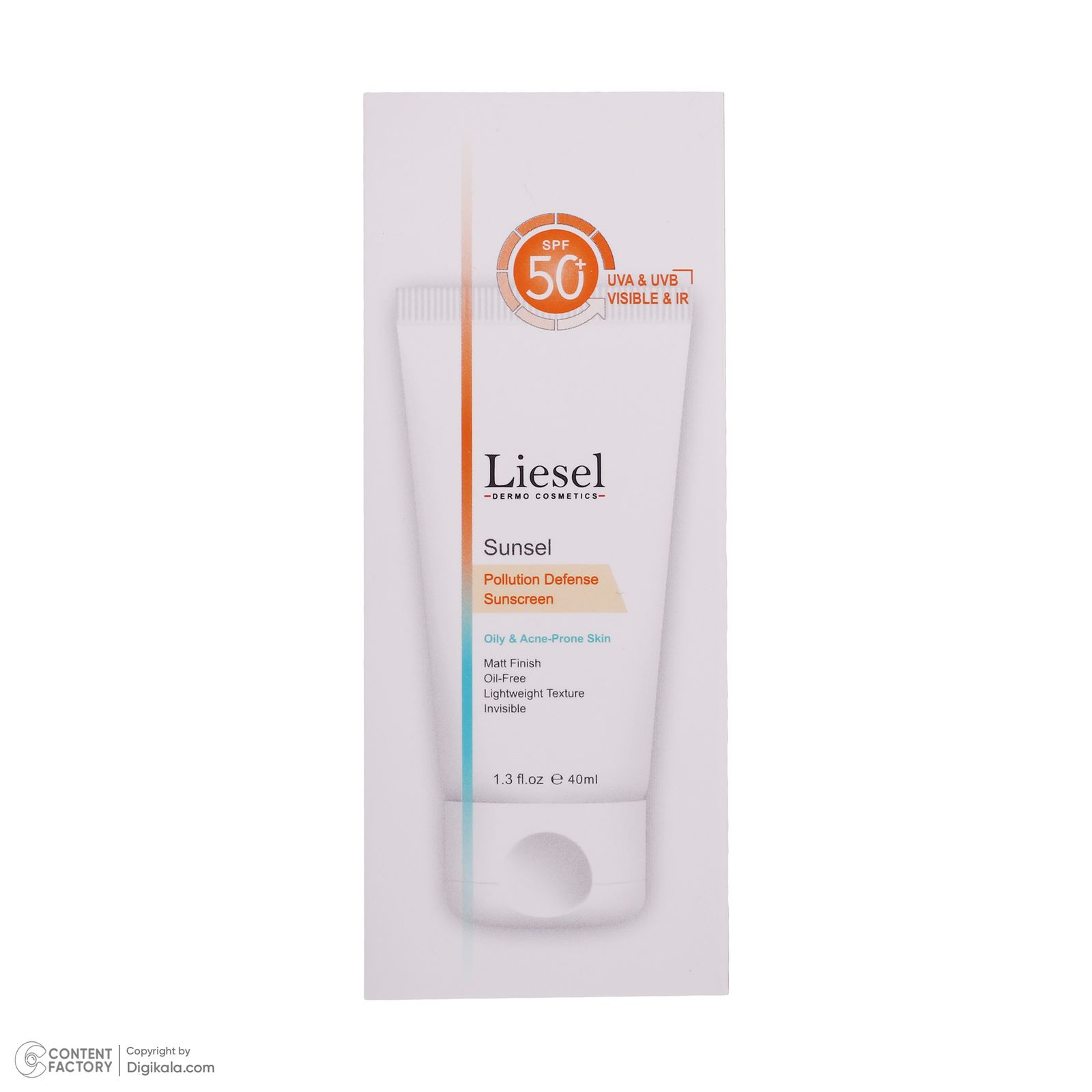 کرم ضد آفتاب بدون رنگ لایسل SPF 50 مدل Pollution Defense02 ‌مناسب پوست‌های چرب و آکنه ای حجم 40 میلی‌لیتر -  - 5