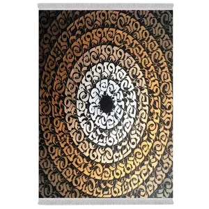 فرش پارچه‌ای دفه مدل فرشینه شانل مخمل طرح فانتزی کد 7260