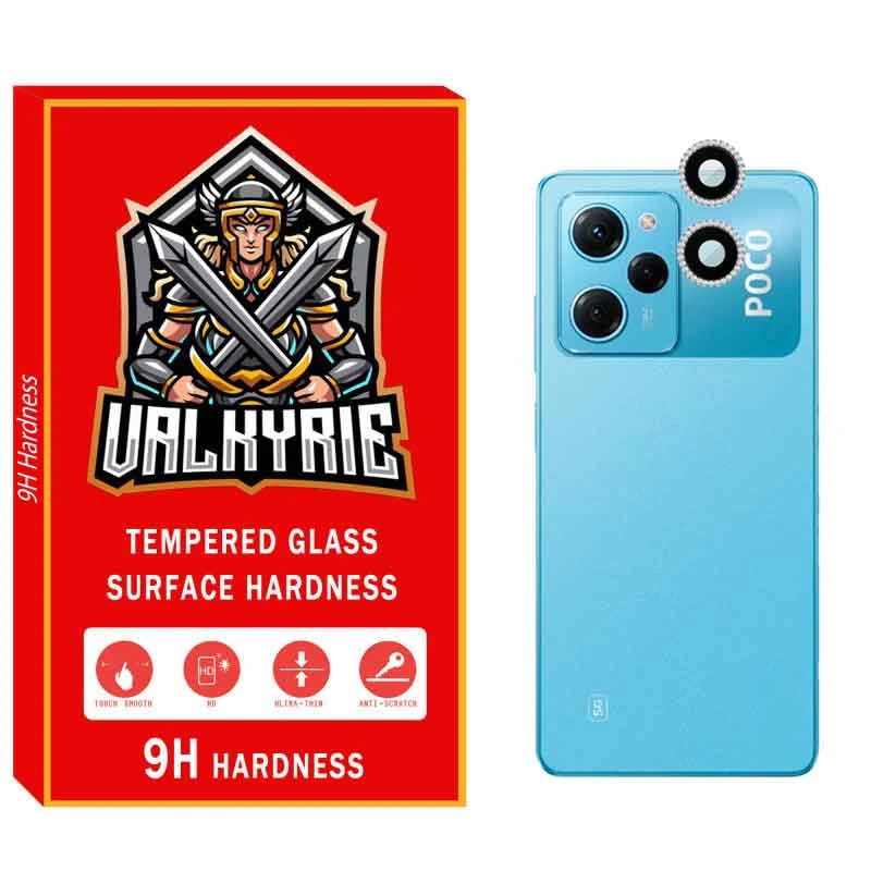 محافظ لنز دوربین والکری مدل رینگی نگین دار مناسب برای گوشی موبایل شیائومی Poco X5 Pro 5G