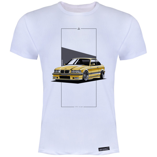 تی شرت آستین کوتاه مردانه 27 مدل ماشین کد KV245 رنگ سفید