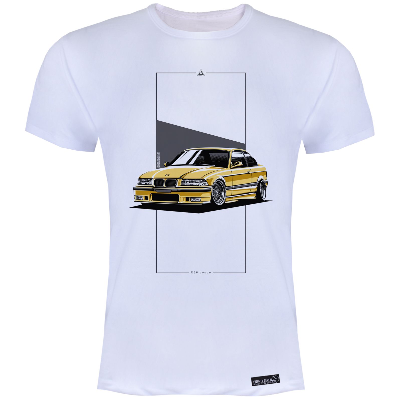 تی شرت آستین کوتاه مردانه 27 مدل ماشین کد KV245 رنگ سفید -  - 2