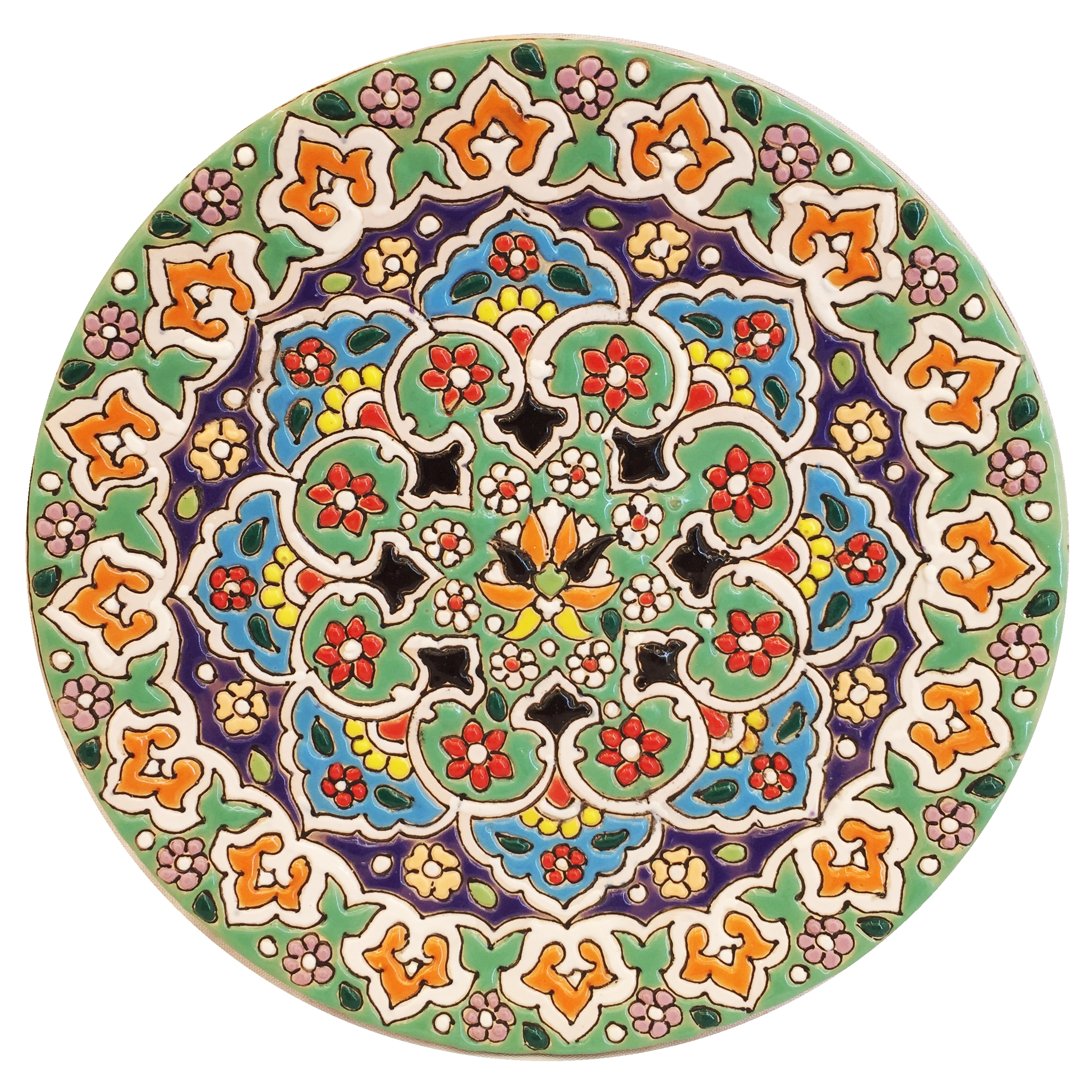 بشقاب میناکاری سفالی زمانیان کد ZMN15043