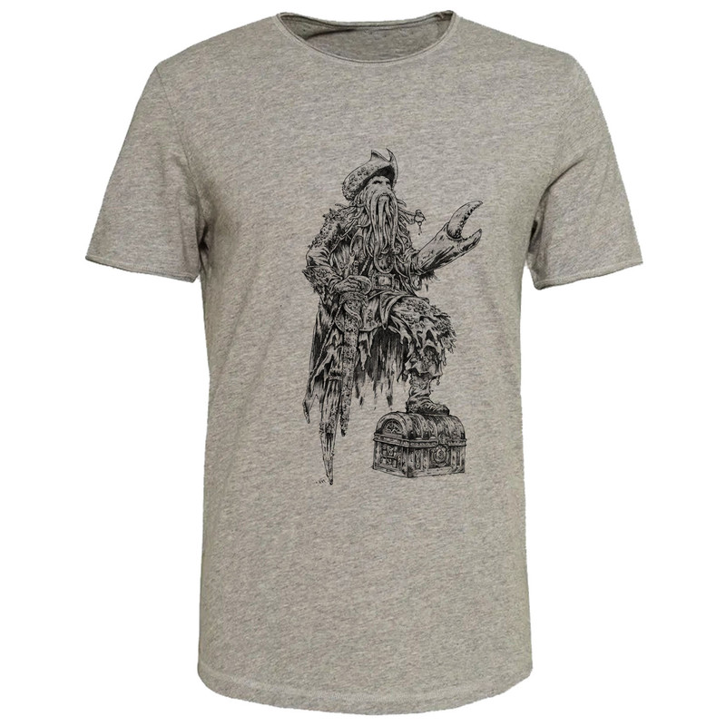 تیشرت آستین کوتاه مردانه مدل هشت پا کد B183 رنگ طوسی