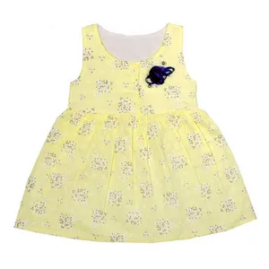 پیراهن دخترانه مدل limoo8566p رنگ زرد