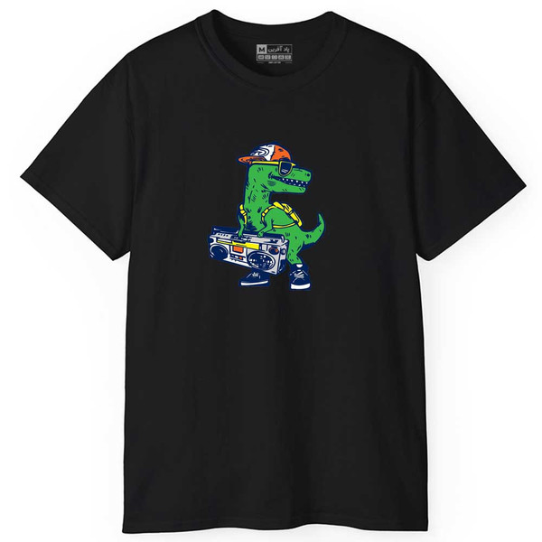 تی شرت آستین کوتاه مردانه پاد آفرین مدل اسپرت طرح دایناسور بامزه کد 0759